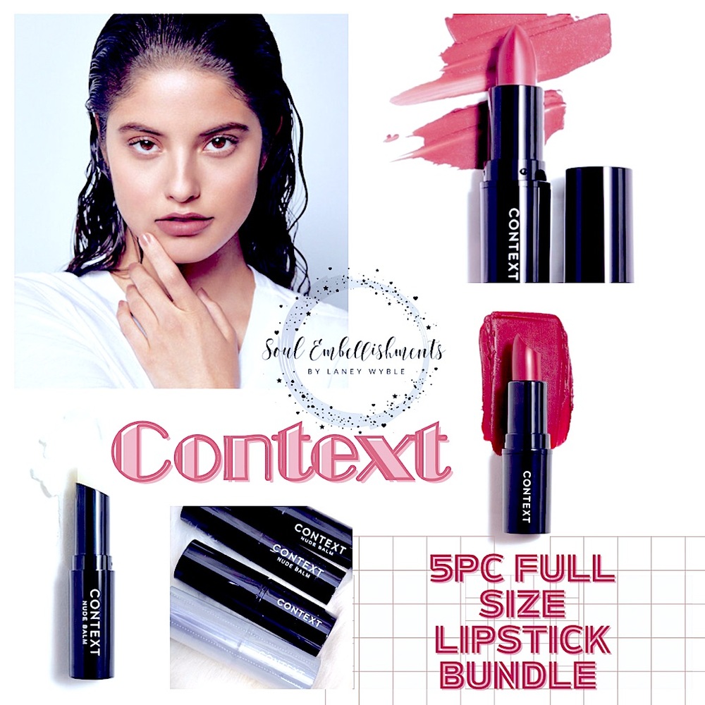 🥳HP: CONTEXT Cosmetics~5pcs Discovery Set: FULL SIZE LIPSTICK BUNDLE~5🌟🔝RATED